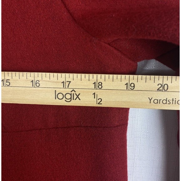 BB Dakota Women's Wool Blend Pea Coat Large Red Fully Lined Snap Button Close - Picture 7 of 9